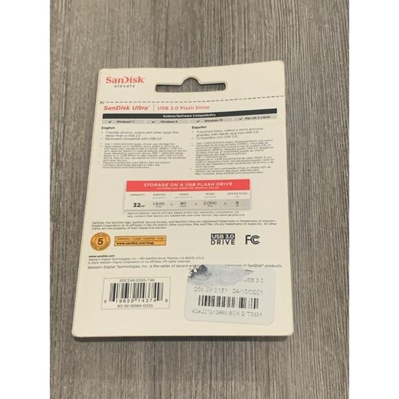 SanDisk Ultra USB 3.0 32GB Flash Drive - Black - Picture 2 of 2